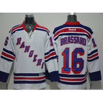 Men's New York Rangers #16 Derick Brassard Reebok White Away Hockey Jersey