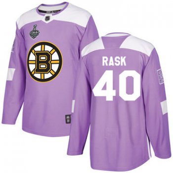 Men's Boston Bruins #40 Tuukka Rask Purple Authentic Fights Cancer 2019 Stanley Cup Final Bound Stitched Hockey Jersey