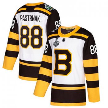 Men's Boston Bruins #88 David Pastrnak White Authentic 2019 Winter Classic 2019 Stanley Cup Final Bound Stitched Hockey Jersey