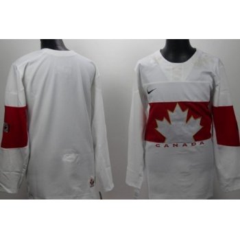 2014 Olympics Canada Blank White Jersey