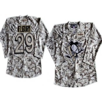 Pittsburgh Penguins #29 Marc-Andre Fleury White Camo Jersey