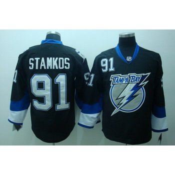 Tampa Bay Lightning #91 Steven Stamkos Black Jersey