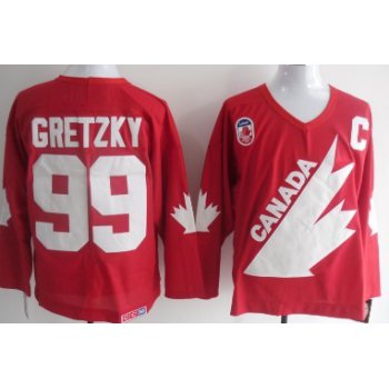 Team Canada #99 Wayne Gretzky 1991 Olympic Red Throwback CCM Jersey