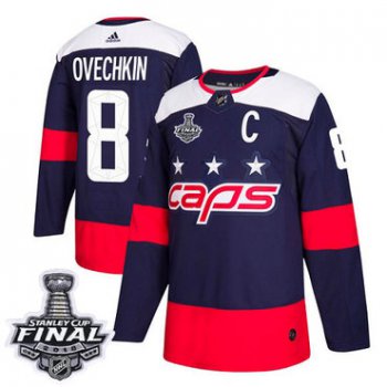 Adidas Capitals #8 Alex Ovechkin Navy Authentic 2018 Stadium Series Stanley Cup Final Stitched NHL Jersey