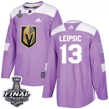 Adidas Golden Knights #13 Brendan Leipsic Purple Authentic Fights Cancer 2018 Stanley Cup Final Stitched NHL Jersey