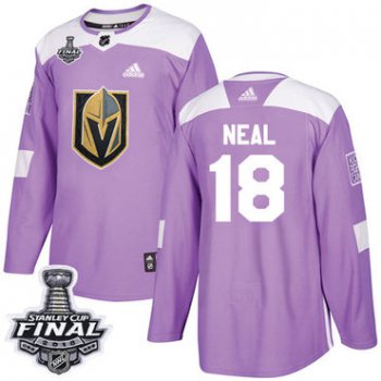 Adidas Golden Knights #18 James Neal Purple Authentic Fights Cancer 2018 Stanley Cup Final Stitched NHL Jersey