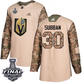 Adidas Golden Knights #30 Malcolm Subban Camo Authentic 2017 Veterans Day 2018 Stanley Cup Final Stitched NHL Jersey