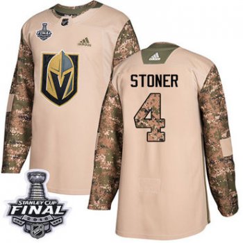Adidas Golden Knights #4 Clayton Stoner Camo Authentic 2017 Veterans Day 2018 Stanley Cup Final Stitched NHL Jersey