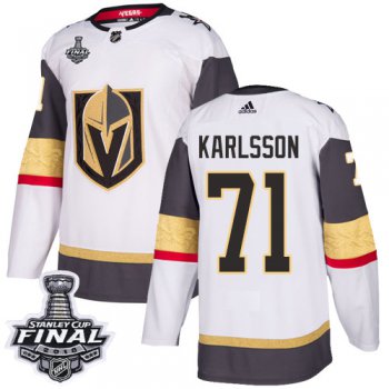 Adidas Golden Knights #71 William Karlsson White Road Authentic 2018 Stanley Cup Final Stitched NHL Jersey