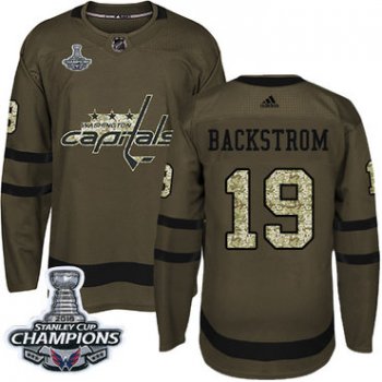 Adidas Washington Capitals #19 Nicklas Backstrom Green Salute to Service Stanley Cup Final Champions Stitched NHL Jersey