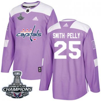Adidas Washington Capitals #25 Devante Smith-Pelly Purple Authentic Fights Cancer Stanley Cup Final Champions Stitched NHL Jersey
