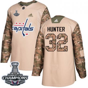Adidas Washington Capitals #32 Dale Hunter Camo Authentic 2017 Veterans Day Stanley Cup Final Champions Stitched NHL Jersey