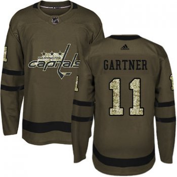 Adidas Capitals #11 Mike Gartner Green Salute to Service Stitched NHL Jersey