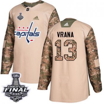 Adidas Capitals #13 Jakub Vrana Camo Authentic 2017 Veterans Day 2018 Stanley Cup Final Stitched NHL Jersey