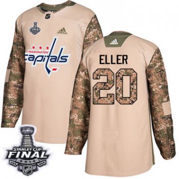 Adidas Capitals #20 Lars Eller Camo Authentic 2017 Veterans Day 2018 Stanley Cup Final Stitched NHL Jersey