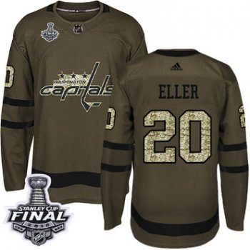 Adidas Capitals #20 Lars Eller Green Salute to Service 2018 Stanley Cup Final Stitched NHL Jersey