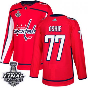 Adidas Capitals #77 T.J Oshie Red Home Authentic 2018 Stanley Cup Final Stitched NHL Jersey