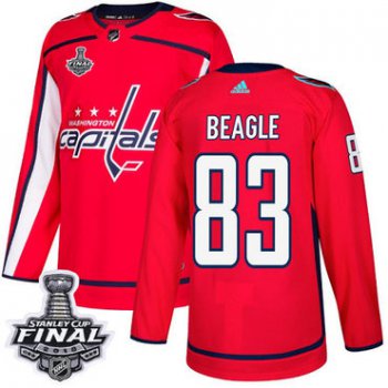 Adidas Capitals #83 Jay Beagle Red Home Authentic 2018 Stanley Cup Final Stitched NHL Jersey