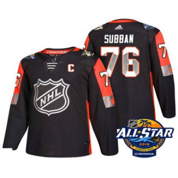 Men's Nashville Predators #76 P.K. Subban Black 2018 NHL All-Star Stitched Ice Hockey Jersey