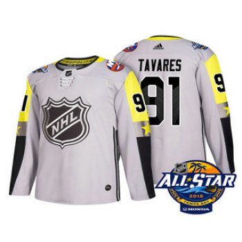 Men's New York Islanders #91 John Tavares Grey 2018 NHL All-Star Stitched Ice Hockey Jersey