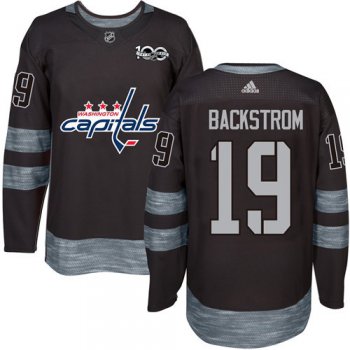 Men's Washington Capitals #19 Nicklas Backstrom Black 100th Anniversary Stitched NHL 2017 adidas Hockey Jersey