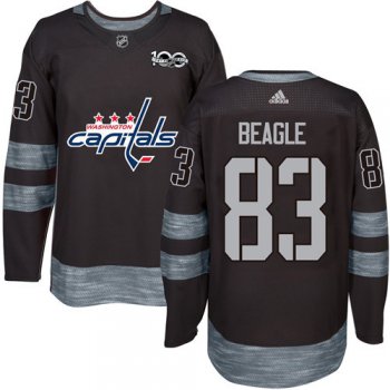 Men's Washington Capitals #83 Jay Beagle Black 100th Anniversary Stitched NHL 2017 adidas Hockey Jersey