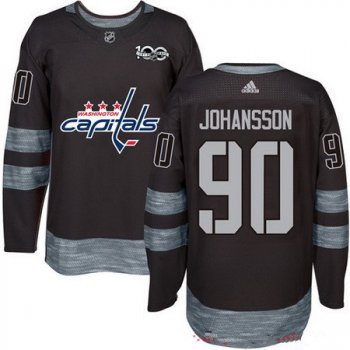Men's Washington Capitals #90 Marcus Johansson Black 100th Anniversary Stitched NHL 2017 adidas Hockey Jersey
