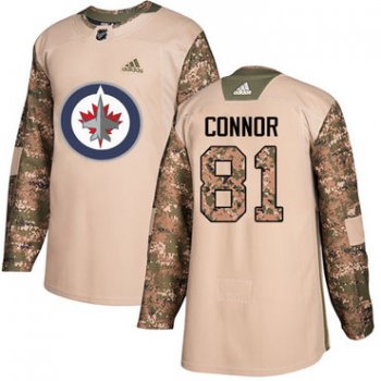 Adidas Jets #81 Kyle Connor Camo Authentic 2017 Veterans Day Stitched NHL Jersey