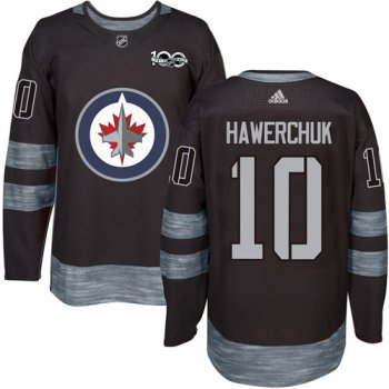 Men's Winnipeg Jets #10 Dale Hawerchuk Black 100th Anniversary Stitched NHL 2017 adidas Hockey Jersey