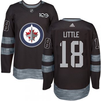 Men's Winnipeg Jets #18 Bryan Little Black 100th Anniversary Stitched NHL 2017 adidas Hockey Jersey