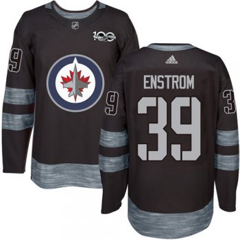 Men's Winnipeg Jets #39 Tobias Enstrom Black 100th Anniversary Stitched NHL 2017 adidas Hockey Jersey