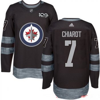 Men's Winnipeg Jets #7 Ben Chiarot Black 100th Anniversary Stitched NHL 2017 adidas Hockey Jersey