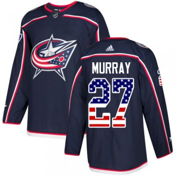 Adidas Blue Jackets #27 Ryan Murray Navy Blue Home Authentic USA Flag Stitched NHL Jersey