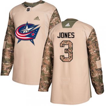 Adidas Blue Jackets #3 Seth Jones Camo Authentic 2017 Veterans Day Stitched NHL Jersey