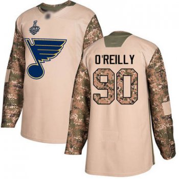 Men's St. Louis Blues #90 Ryan O'Reilly Camo Authentic 2017 Veterans Day 2019 Stanley Cup Final Bound Stitched Hockey Jersey