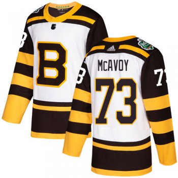Adidas Bruins #73 Charlie McAvoy White Authentic 2019 Winter Classic Stitched NHL Jersey