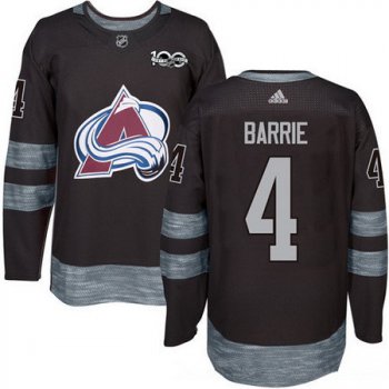 Men's Colorado Avalanche #4 Tyson Barrie Black 100th Anniversary Stitched NHL 2017 adidas Hockey Jersey