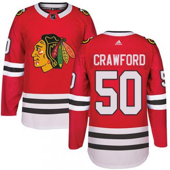 Adidas Chicago Blackhawks #50 Corey Crawford Red Home Authentic Stitched NHL Jersey