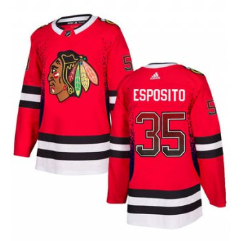 Men's Chicago Blackhawks #35 Tony Esposito Red Drift Fashion Adidas Jersey