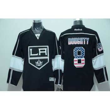 Los Angeles Kings #8 Drew Doughty Black USA Flag Hockey Jersey