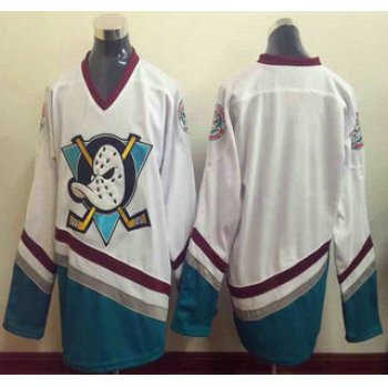 Men's Mighty Ducks of Anaheim Blank 1995-96 White CCM Vintage Throwback Jersey