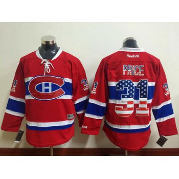 Men's Montreal Canadiens #31 Carey Price Red USA Flag Hockey Jersey