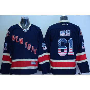 Men's New York Rangers #61 Rick Nash Navy Blue USA Flag Hockey Jersey