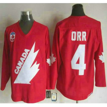 Men's Team Canada #4 Bobby Orr 1991 Olympic Red CCM Vintage Throwback Jersey