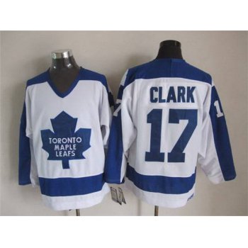 Men's Toronto Maple Leafs #17 Wendel Clark 1982-83 White CCM Vintage Throwback Jersey