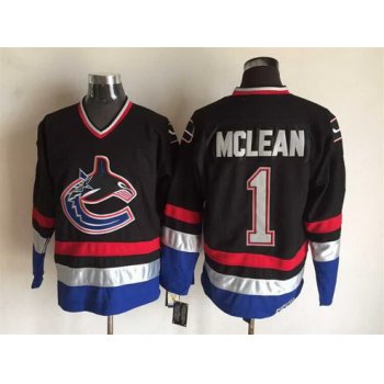 Men's Vancouver Canucks #1 Kirk McLean 2003-04 Black CCM Vintage Throwback Jersey