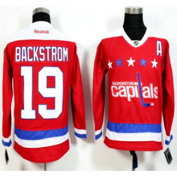 Men's Washington Capitals #19 Nicklas Backstrom Red Third Reebok Hockey Jersey