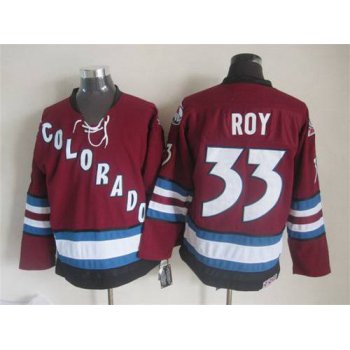 Men's Colorado Avalanche #33 Patrick Roy 2001-02 Red CCM Vintage Throwback Jersey