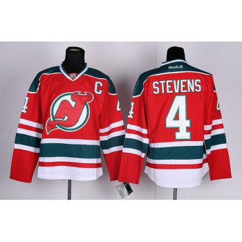 New Jersey Devils #4 Scott Stevens Red With Green Jersey