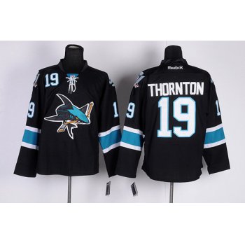 San Jose Sharks #19 Joe Thornton Black Third Jersey